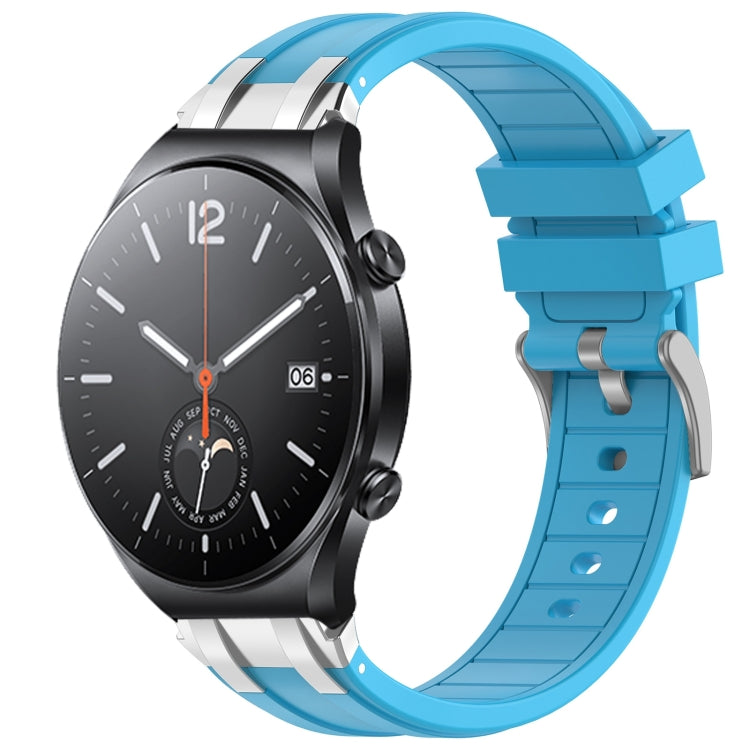 For Xiaomi Watch S1 22mm Quick Release Silver Buckle Royal Silicone Watch Band(Sky Blue) - free shipping - PMC TechLife - Order now!