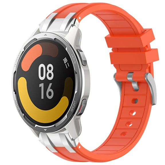 For Xiaomi Watch Color 2 22mm Quick Release Silver Buckle Royal Silicone Watch Band(Orange)