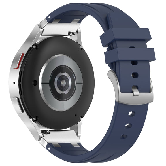 For Xiaomi Watch Color 2 22mm Quick Release Silver Buckle Royal Silicone Watch Band(Navy Blue)