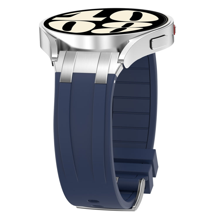 For Xiaomi Watch Color 2 22mm Quick Release Silver Buckle Royal Silicone Watch Band(Navy Blue)