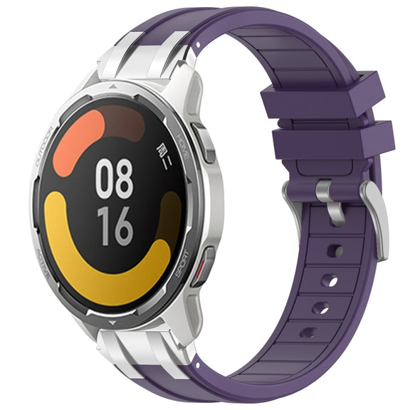 For Xiaomi Watch Color 2 22mm Quick Release Silver Buckle Royal Silicone Watch Band(Purple)