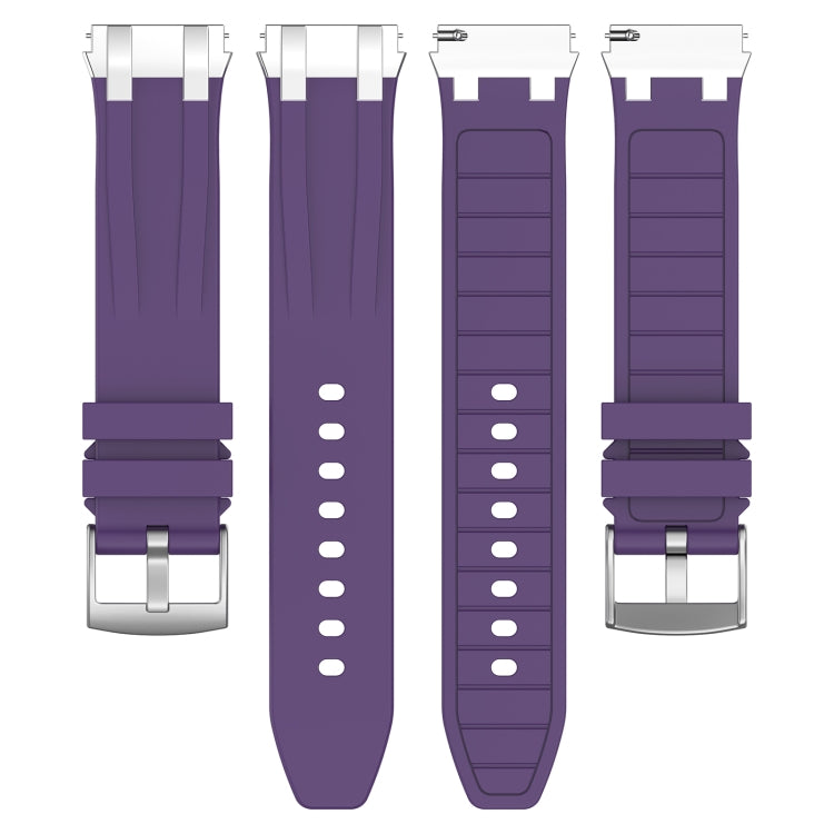For Xiaomi Watch Color 2 22mm Quick Release Silver Buckle Royal Silicone Watch Band(Purple)