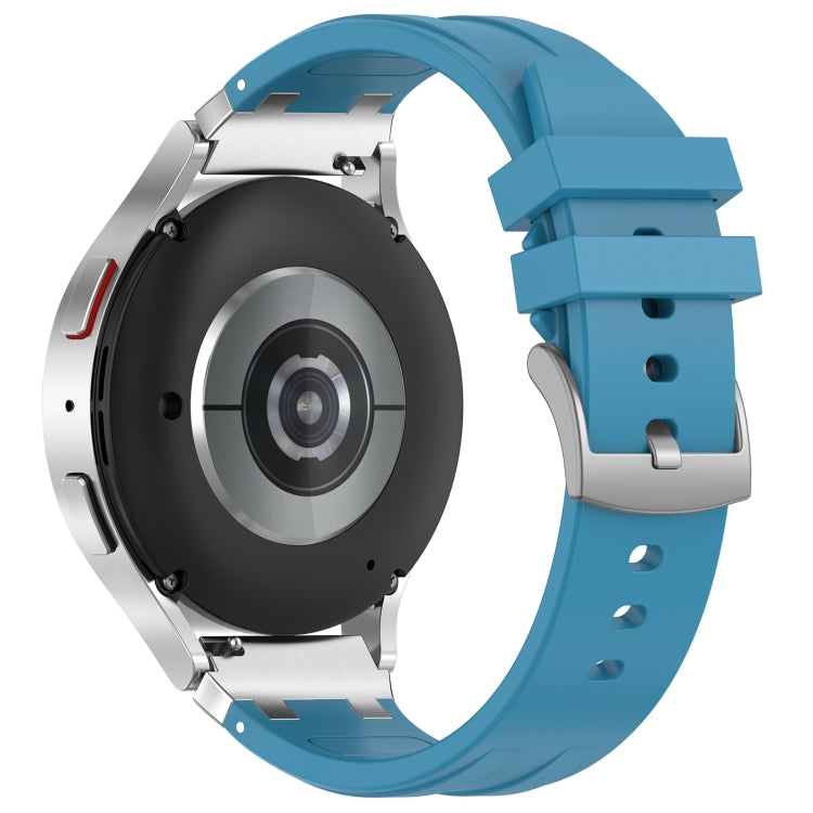 For Xiaomi Watch Color 22mm Quick Release Silver Buckle Royal Silicone Watch Band(Sea Blue)