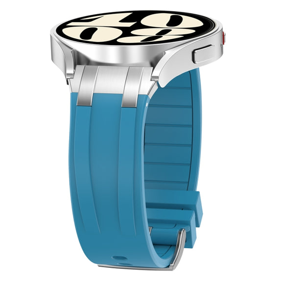 For Xiaomi Watch Color 22mm Quick Release Silver Buckle Royal Silicone Watch Band(Sea Blue)