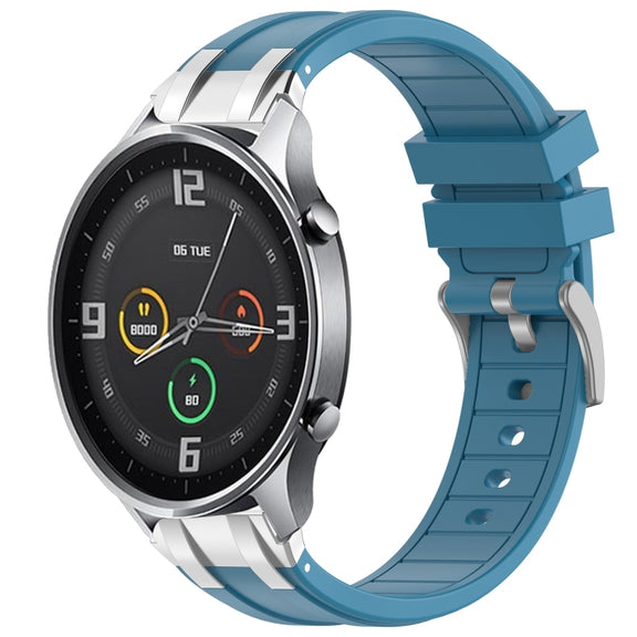 For Xiaomi Watch Color 22mm Quick Release Silver Buckle Royal Silicone Watch Band(Sea Blue)
