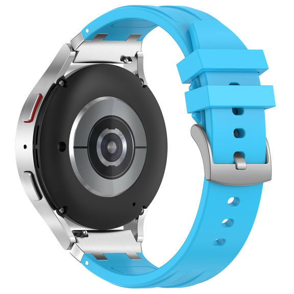 For Xiaomi Watch Color 22mm Quick Release Silver Buckle Royal Silicone Watch Band(Sky Blue)