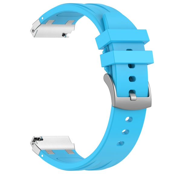 For Xiaomi Watch Color 22mm Quick Release Silver Buckle Royal Silicone Watch Band(Sky Blue)
