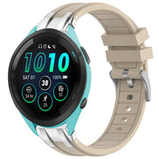 For Garmin Forerunner 265 Music 22mm Quick Release Silver Buckle Royal Silicone Watch Band(Starlight)