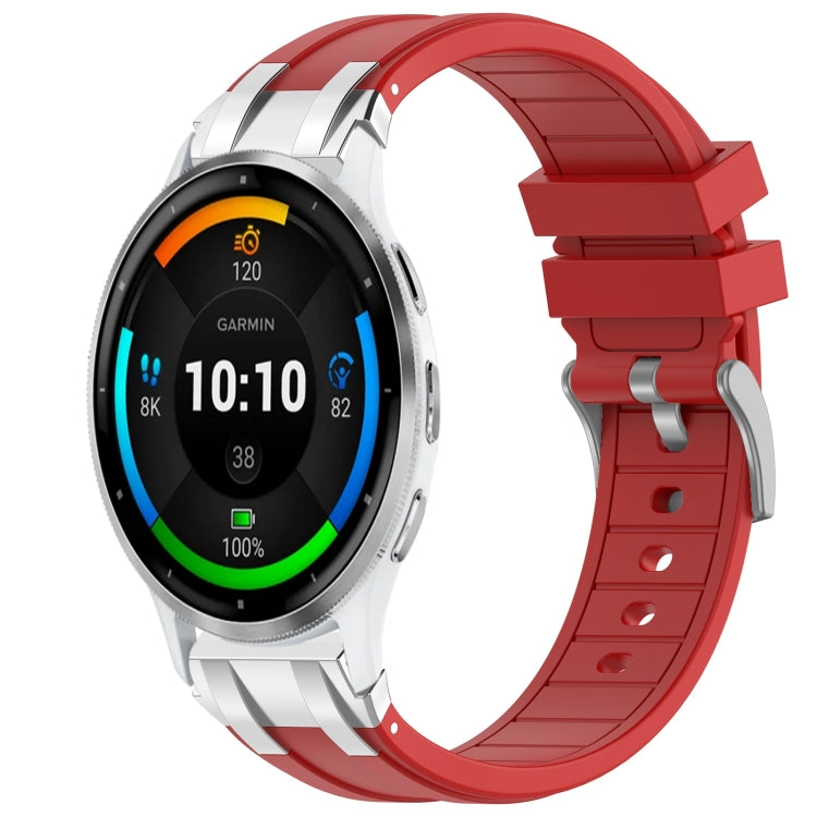 For Garmin Venu 3 22mm Quick Release Silver Buckle Royal Silicone Watch Band(Red) - free shipping - PMC TechLife - Order now!