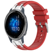 For Garmin Venu 2 22mm Quick Release Silver Buckle Royal Silicone Watch Band(Red)