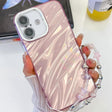 For iPhone 16 Plus Plating Glitter Texture Chain Wristband TPU Phone Case with Lens Film(Pink Water Ripples) - iPhone 16 Plus Cases by PMC TechLife | Online Shopping South Africa | PMC TechLife | Buy Now Pay Later Mobicred