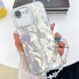 For iPhone 16e Plating Glitter Texture Chain Wristband TPU Phone Case with Lens Film(White Wrinkles) - iPhone 16e Cases by PMC TechLife | Online Shopping South Africa | PMC TechLife | Buy Now Pay Later Mobicred