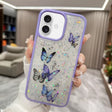 For iPhone 16 Plus Color Butterfly Glitter Epoxy TPU Phone Case(Purple) - iPhone 16 Plus Cases by PMC TechLife | Online Shopping South Africa | PMC TechLife | Buy Now Pay Later Mobicred