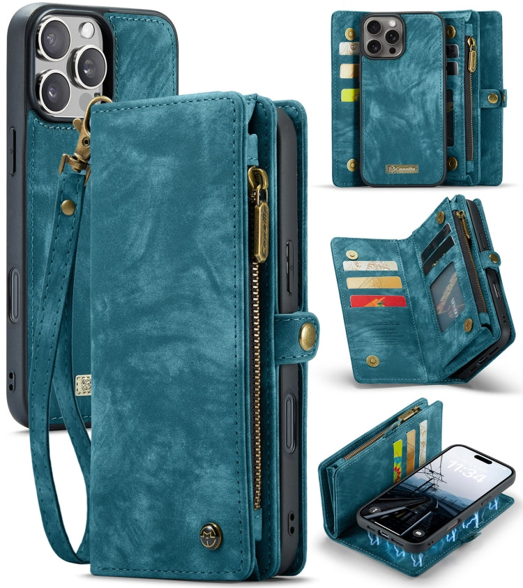 For iPhone 16 Pro Max CaseMe 008 Detachable Multifunctional Leather Phone Case(Blue) - free shipping - PMC TechLife - Order now!