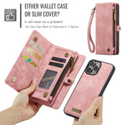 For iPhone 16 Pro Max CaseMe 008 Detachable Multifunctional Leather Phone Case(Pink)