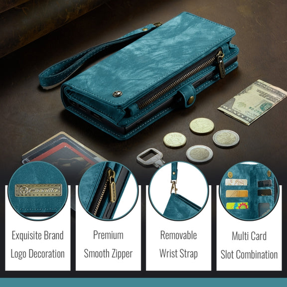 For iPhone 16 Pro CaseMe 008 Detachable Multifunctional Leather Phone Case(Blue)