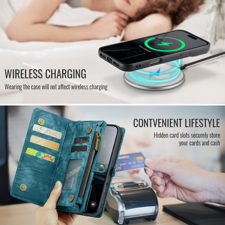 For iPhone 16 Pro CaseMe 008 Detachable Multifunctional Leather Phone Case(Blue) - free shipping - PMC TechLife - Order now!