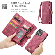 For iPhone 16 Pro CaseMe 008 Detachable Multifunctional Leather Phone Case(Red)