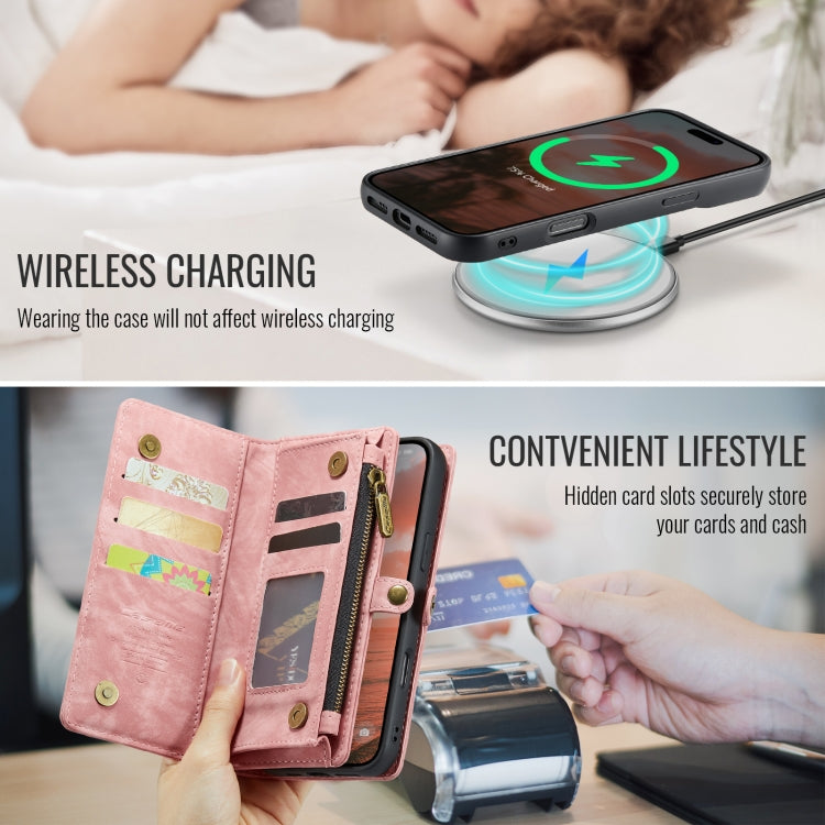For iPhone 16 Pro CaseMe 008 Detachable Multifunctional Leather Phone Case(Pink) - iPhone 16 Pro Cases by CaseMe | Online Shopping South Africa | PMC TechLife | Buy Now Pay Later Mobicred