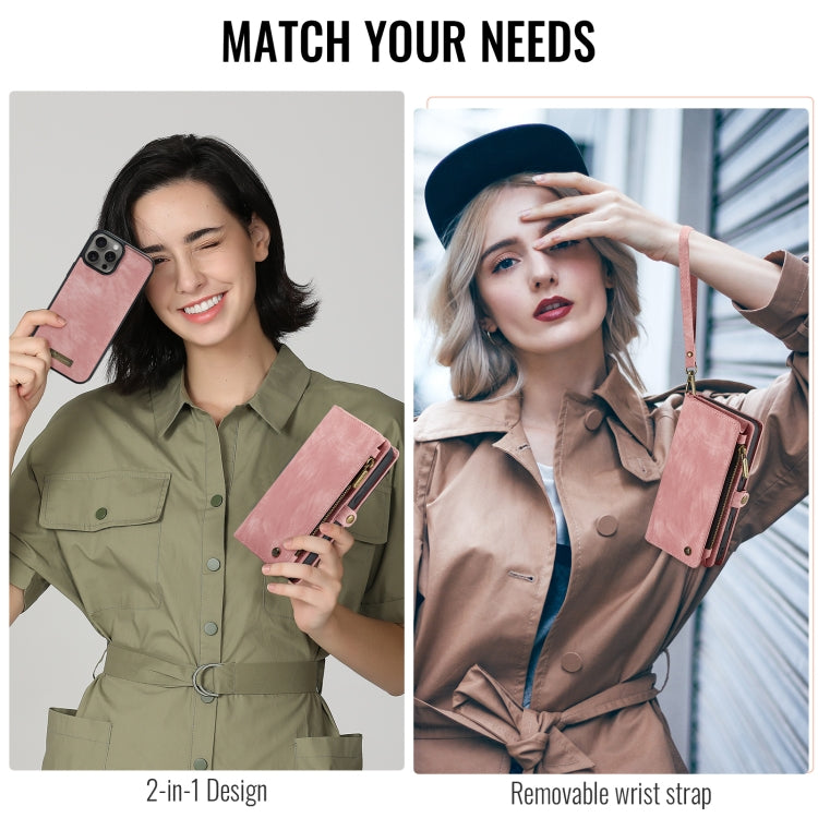 For iPhone 16 Pro CaseMe 008 Detachable Multifunctional Leather Phone Case(Pink) - iPhone 16 Pro Cases by CaseMe | Online Shopping South Africa | PMC TechLife | Buy Now Pay Later Mobicred