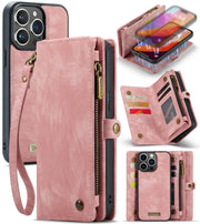 For iPhone 16 Pro CaseMe 008 Detachable Multifunctional Leather Phone Case(Pink)