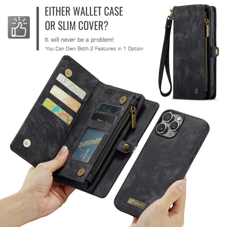 For iPhone 16 Pro CaseMe 008 Detachable Multifunctional Leather Phone Case(Black) - iPhone 16 Pro Cases by CaseMe | Online Shopping South Africa | PMC TechLife | Buy Now Pay Later Mobicred