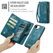 For iPhone 16e CaseMe 008 Detachable Multifunctional Leather Phone Case(Blue)