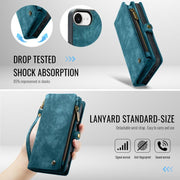 For iPhone 16e CaseMe 008 Detachable Multifunctional Leather Phone Case(Blue)