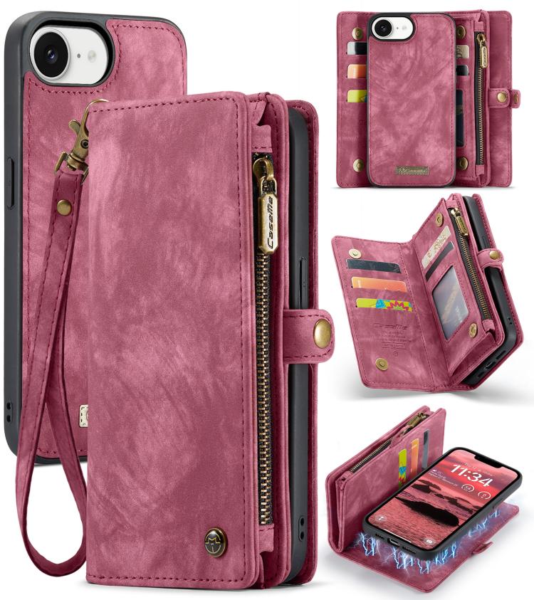 For iPhone 16e CaseMe 008 Detachable Multifunctional Leather Phone Case(Red) - free shipping - PMC TechLife - Order now!