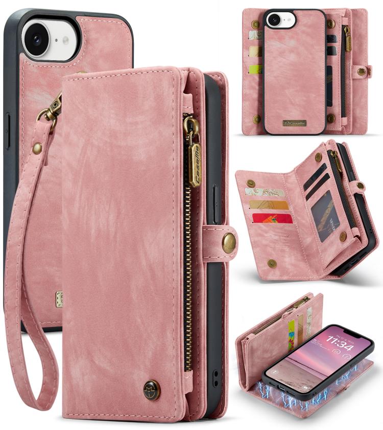 For iPhone 16e CaseMe 008 Detachable Multifunctional Leather Phone Case(Pink) - iPhone 16e Cases by CaseMe | Online Shopping South Africa | PMC TechLife | Buy Now Pay Later Mobicred