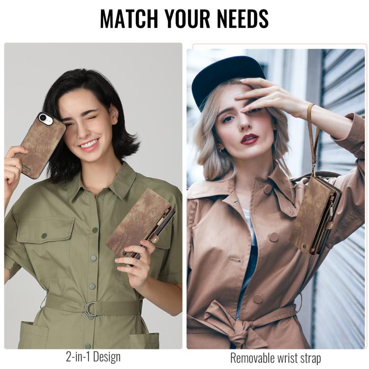 For iPhone 16e CaseMe 008 Detachable Multifunctional Leather Phone Case(Brown) - free shipping - PMC TechLife - Order now!