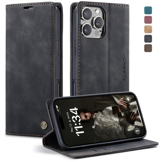 For iPhone 16 Pro Max CaseMe 013 Multifunctional Horizontal Flip Leather Phone Case(Black)