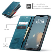 For iPhone 16 Plus CaseMe 013 Multifunctional Horizontal Flip Leather Phone Case(Blue)