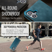 For iPhone 16 Plus CaseMe 013 Multifunctional Horizontal Flip Leather Phone Case(Blue)