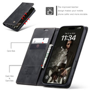 For iPhone 16 Plus CaseMe 013 Multifunctional Horizontal Flip Leather Phone Case(Black)