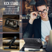 For iPhone 16 Plus CaseMe 013 Multifunctional Horizontal Flip Leather Phone Case(Black)