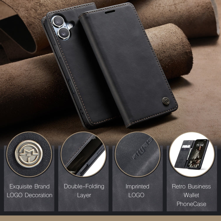 For iPhone 16 Plus CaseMe 013 Multifunctional Horizontal Flip Leather Phone Case(Black) - free shipping - PMC Jewellery - Order now!