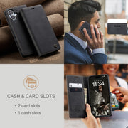 For iPhone 16 Plus CaseMe 013 Multifunctional Horizontal Flip Leather Phone Case(Black)