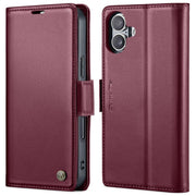 For iPhone 16 Plus CaseMe 023 Butterfly Buckle Litchi Texture RFID Anti-theft Leather Phone Case(Red)