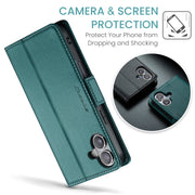 For iPhone 16 Plus CaseMe 023 Butterfly Buckle Litchi Texture RFID Anti-theft Leather Phone Case(Green)