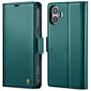 For iPhone 16 Plus CaseMe 023 Butterfly Buckle Litchi Texture RFID Anti-theft Leather Phone Case(Green)