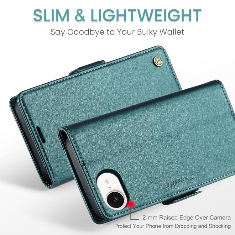 For iPhone 16e CaseMe 023 Butterfly Buckle Litchi Texture RFID Anti-theft Leather Phone Case(Green) - iPhone 16e Cases by CaseMe | Online Shopping South Africa | PMC TechLife | Buy Now Pay Later Mobicred