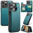 For iPhone 16 Pro Max CaseMe C22 Card Slots Holder RFID Anti-theft Phone Case(Green) - iPhone 16 Pro Max Cases by CaseMe | Online Shopping South Africa | PMC TechLife | Buy Now Pay Later Mobicred