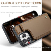 For iPhone 16 Pro CaseMe C22 Card Slots Holder RFID Anti-theft Phone Case(Brown)