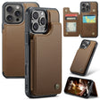 For iPhone 16 Pro CaseMe C22 Card Slots Holder RFID Anti-theft Phone Case(Brown) - free shipping - PMC TechLife - Order now!