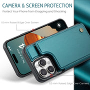 For iPhone 16 Pro CaseMe C22 Card Slots Holder RFID Anti-theft Phone Case(Green)