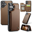 For iPhone 16 CaseMe C22 Card Slots Holder RFID Anti-theft Phone Case(Brown) - free shipping - PMC TechLife - Order now!