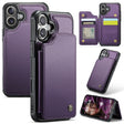 For iPhone 16 CaseMe C22 Card Slots Holder RFID Anti-theft Phone Case(Purple) - iPhone 16 Cases by CaseMe | Online Shopping South Africa | PMC TechLife | Buy Now Pay Later Mobicred