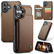 For iPhone 16 Plus CaseMe C22 Card Slots Holder RFID Anti-theft Phone Case(Brown) - iPhone 16 Plus Cases by CaseMe | Online Shopping South Africa | PMC TechLife | Buy Now Pay Later Mobicred