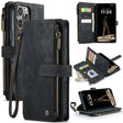 For iPhone 16 Pro Max CaseMe C30 Card Slots Zipper Wallet Leather Phone Case(Black) - free shipping - PMC TechLife - Order now!